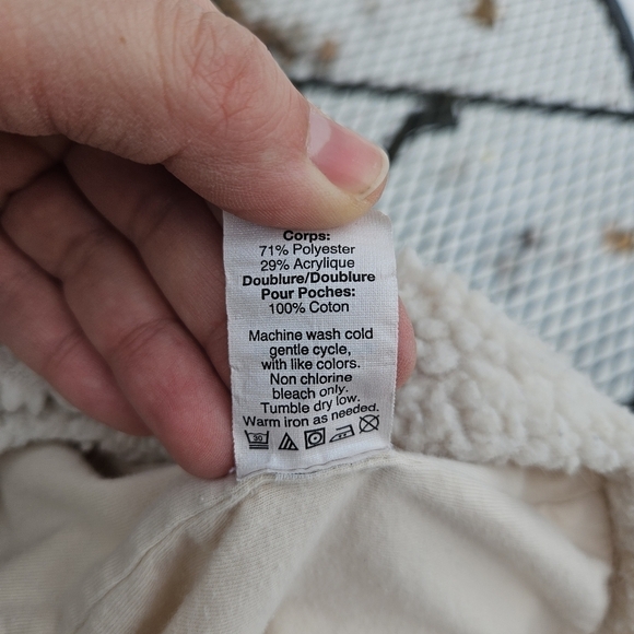 J. Crew sherpa bomber jacket in Ivory boxy relaxed fit large - Picture 6 of 6